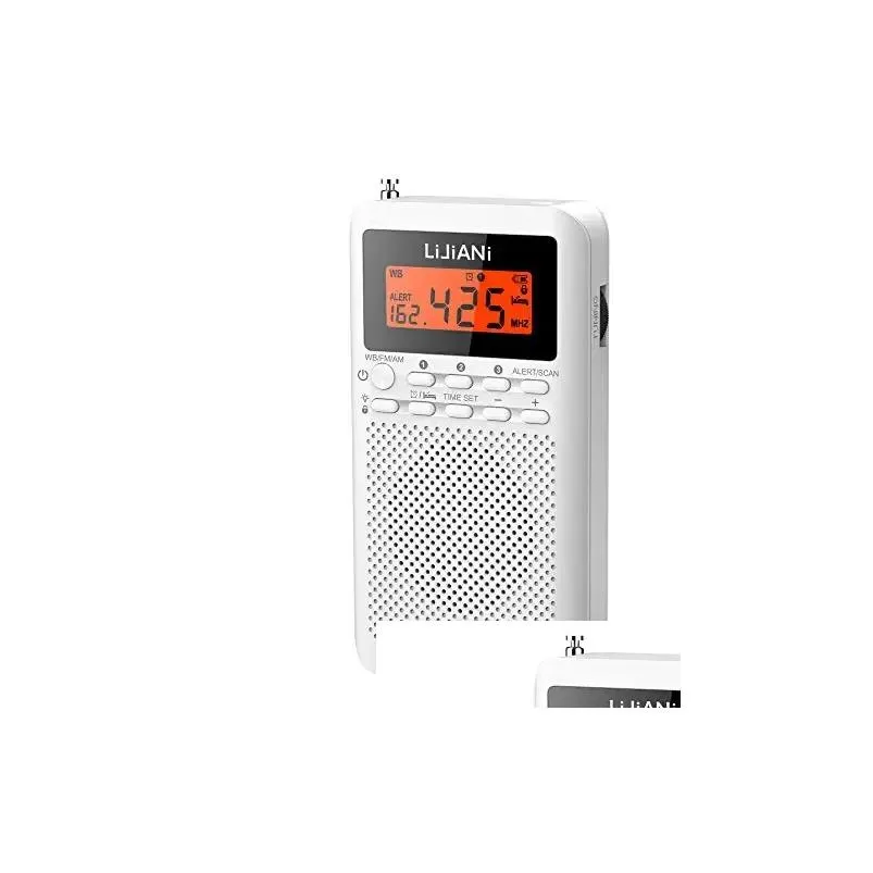 Radio Noaa Weather Am/Fm Band Battery Operated Portable With Lcd Display Digital Alarm Clock Sleep Timer Us Only Version Drop Deliver Dh4W6