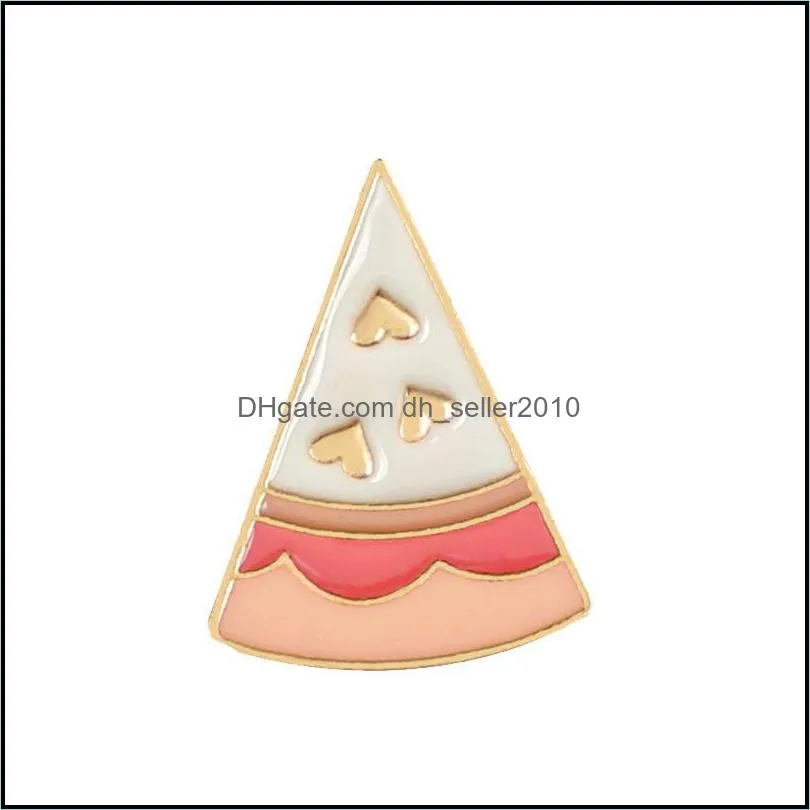 Pins, Brooches Piece Of Pizza Delicious White Love Personality Creative Badge Ornament Special Enamel Cartoon Lapel Denim Pins 1133 T Dhvmo