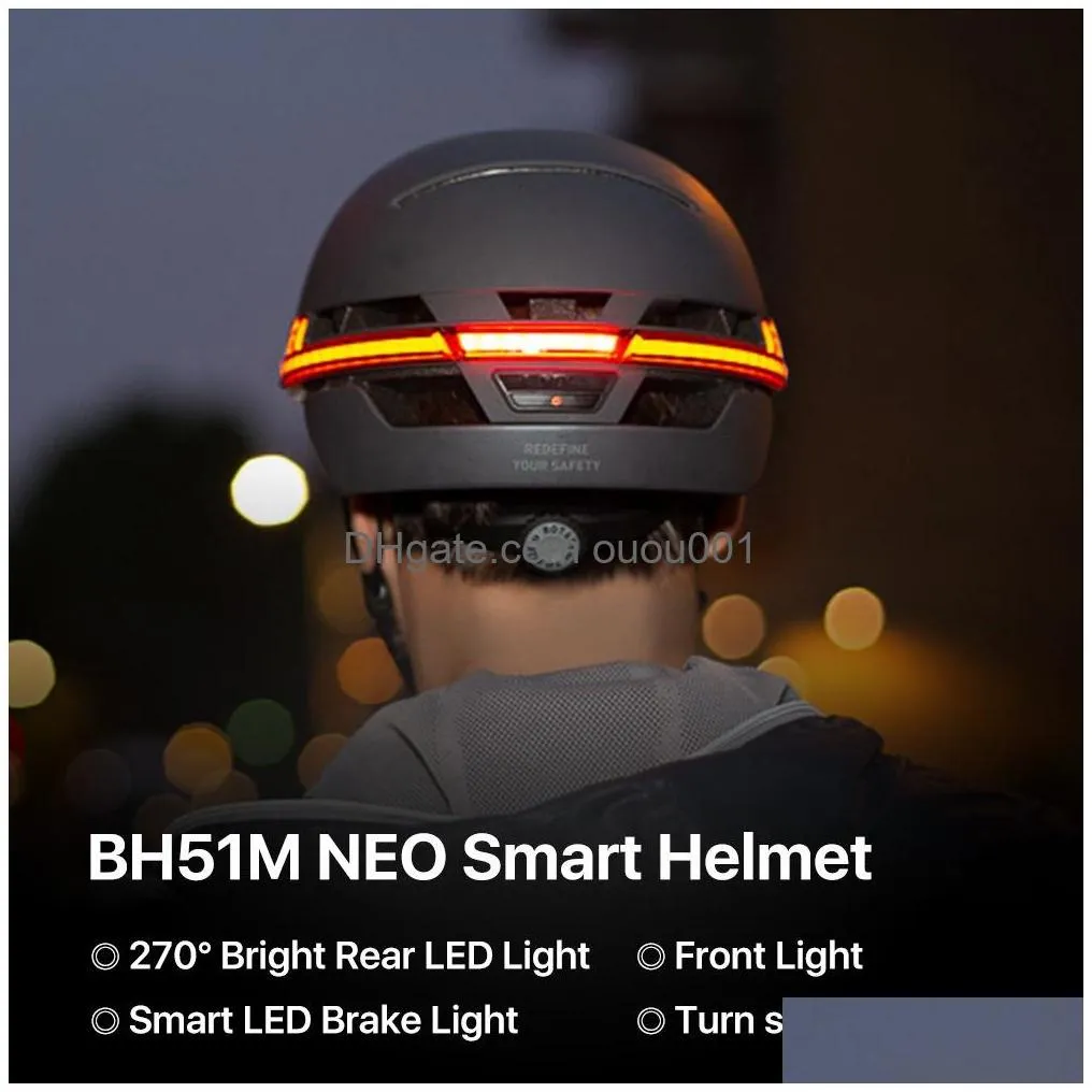 Cycling Helmets Livall 2023 Bh51M Neo Smart Bike Helmet With Sensor Led Sides Built In Bluetooth Mic S Ers Mtb 230607 Drop Delivery Dhmtk