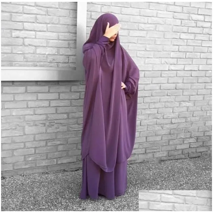 Ethnic Clothing 2024 Eid Abaya Hijab Dress Ramadan Abayas For Women Prayer Garment Skirt Muslim Sets Khimar Long Robe Islam Niqab