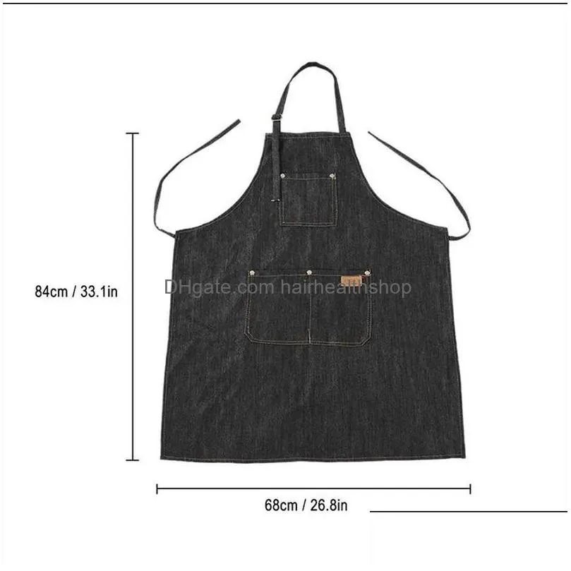 Hair Colors Adjustable Salon Cutting Hairdresser Barber Denim Haircutting Apron Cloth For Woman Men Baking Restaurant Kitchen Cooking Dhtud