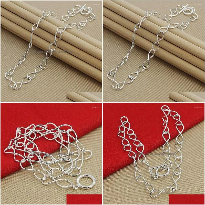 Chains High Quality 925 Sterling Sier Necklaces Simple Twisted 8 Shape Heart Chain For Wedding Engagement Trendy Jewelry Drop Deliver Dhdli