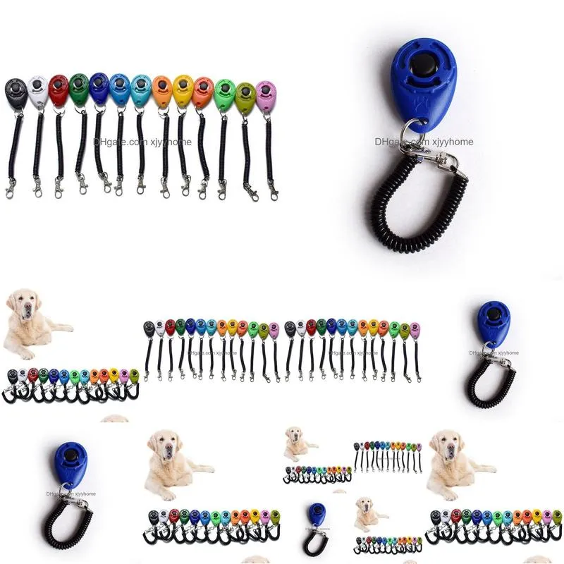 Dog Training & Obedience Pet Click Clicker Agility Trainer Aid Dogs Supplies With Telescopic Rope And Hook Drop Delivery Home Garden Dhf34
