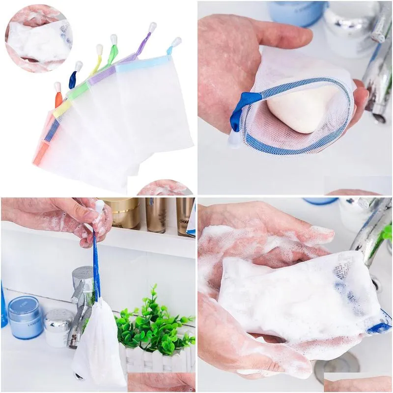 soap bag foam mesh soaped glove sponges for foaming cleaning bath soaps net bathroom cleanings gloves 9x15cm