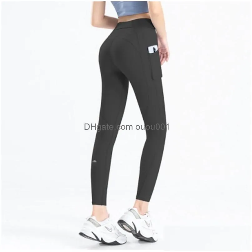 Yoga Outfit 2022 New Align Lu-07 Lu Womens Leggings High Waist Sports Hip Lift Elastic Fitness Wear Drop Delivery Outdoors Supplies Dhzc1