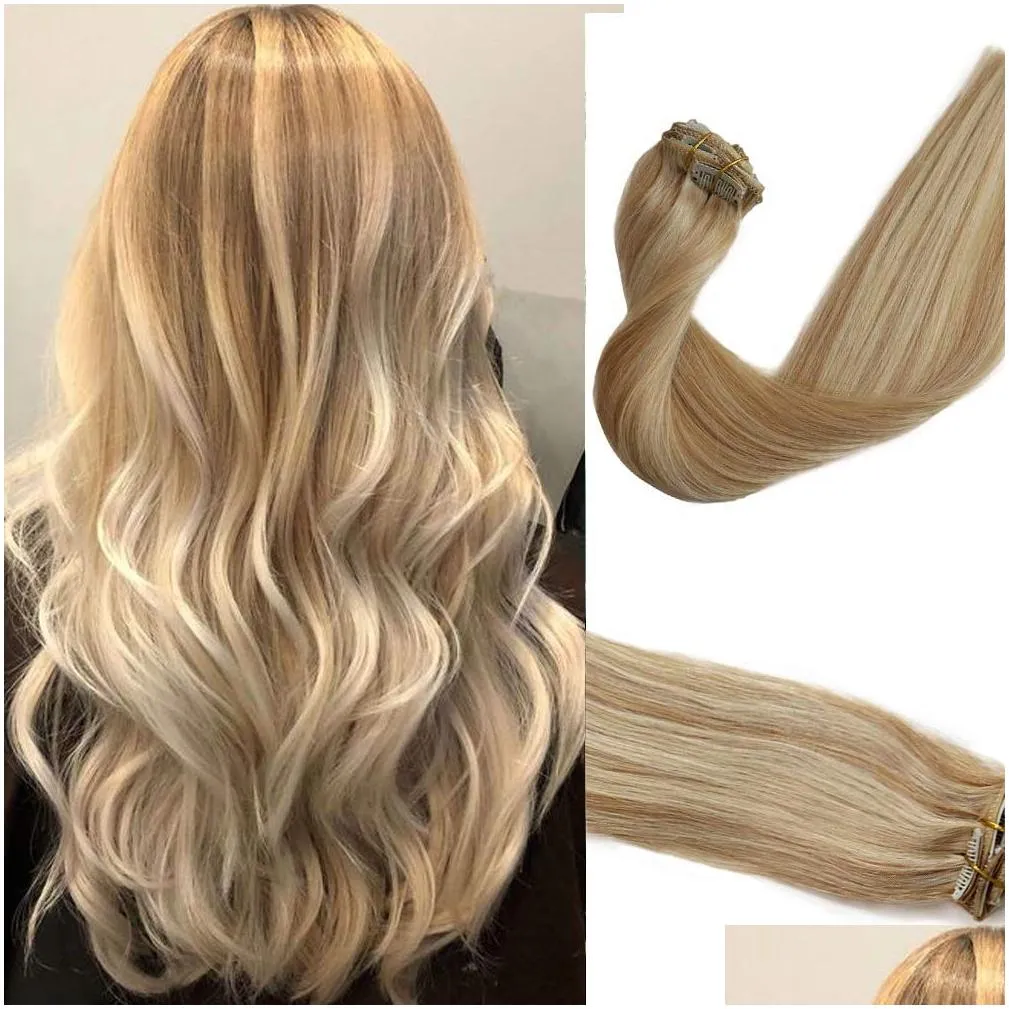 Hair Wefts Highlights Extensions Human Ombre Brown Yage Bundles Straight Brazilian Remy Sew In Weft 2023 New Drop Delivery Products Dhvys