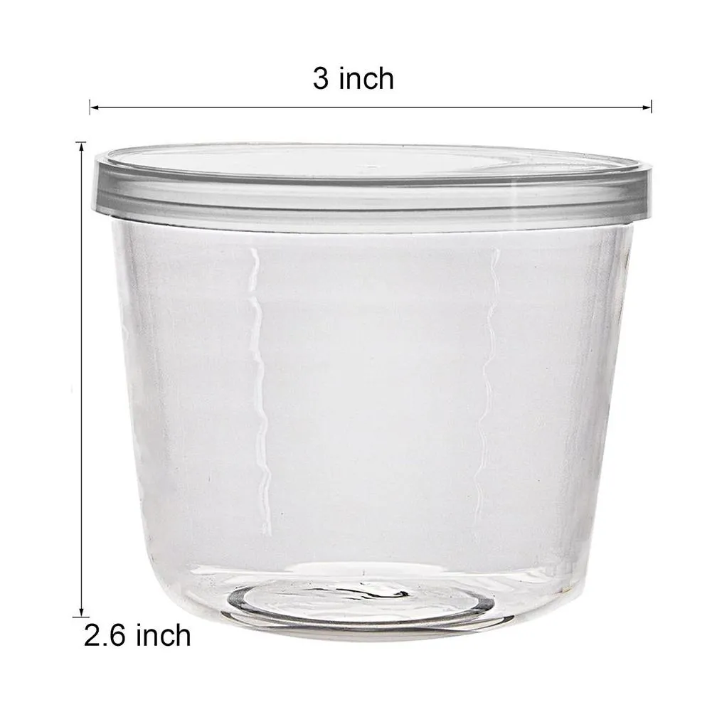 glass bowls with plastic lids clear pudding cups fruits dish glass containers for salad dessert snacks zer food storage bowls