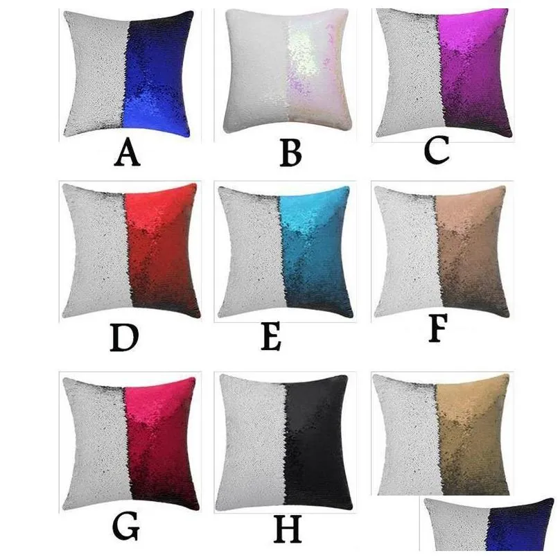 Pillow Case Various Styles Sublimation Blank Sequin Er High Quality Fashion And Simple Decoration Wide Applicability Home Drop Deliver Dhzkc