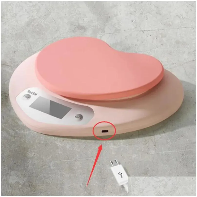 wholesale pink heart mini electronic digital scales kitchen scale accurate gram weighing baking scale 2000g/0.1g