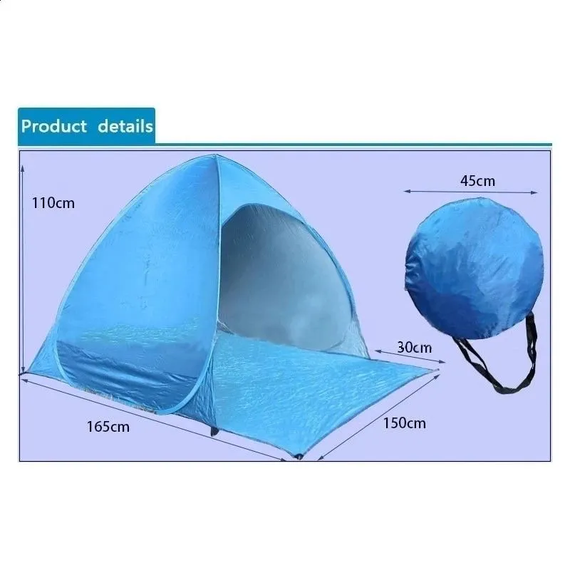 Automatic Instant  Up Tent Potable Beach Tent Lightweight Outdoor UV Protection Camping Fishing Tent Sun Shelter 240327