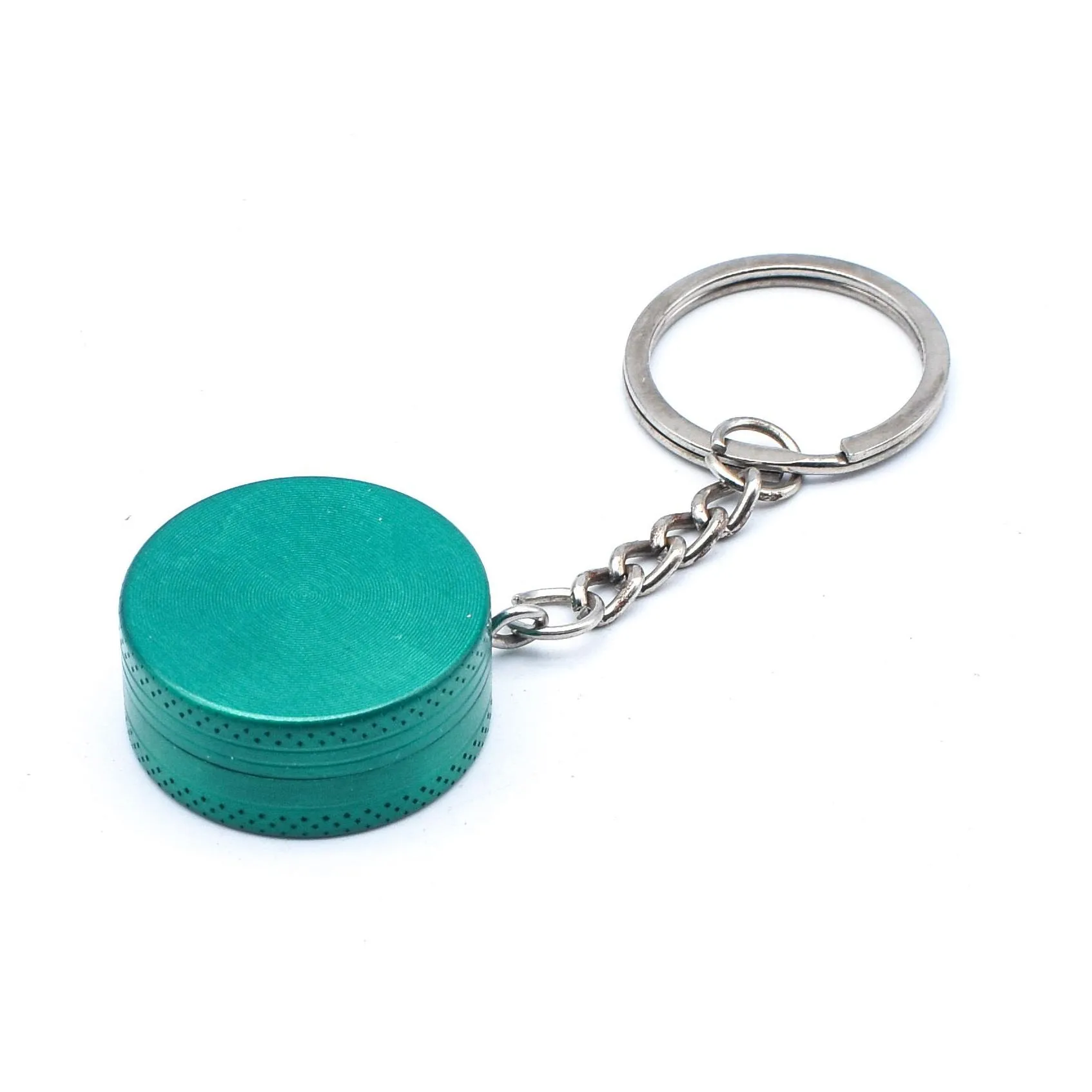 Herb Grinder Mini Zinc Alloy Keychains Tobacco 2 Layers 30Mm Grinders Keychain Portable Smoking Pipe Accessories Drop Delivery Home Ga Dhkeb
