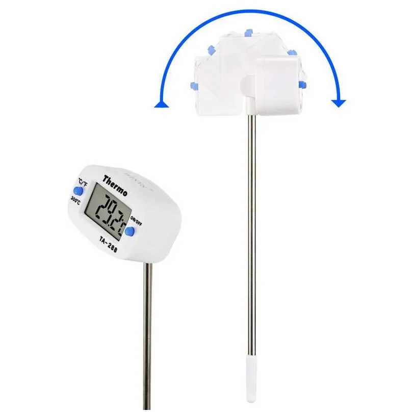 Thermometers Electronic Cooking Kitchen Food Thermometer Rotary Barbecue Baking Temperature Measurement Essential Milk Oil Drop Delive Dh50Q