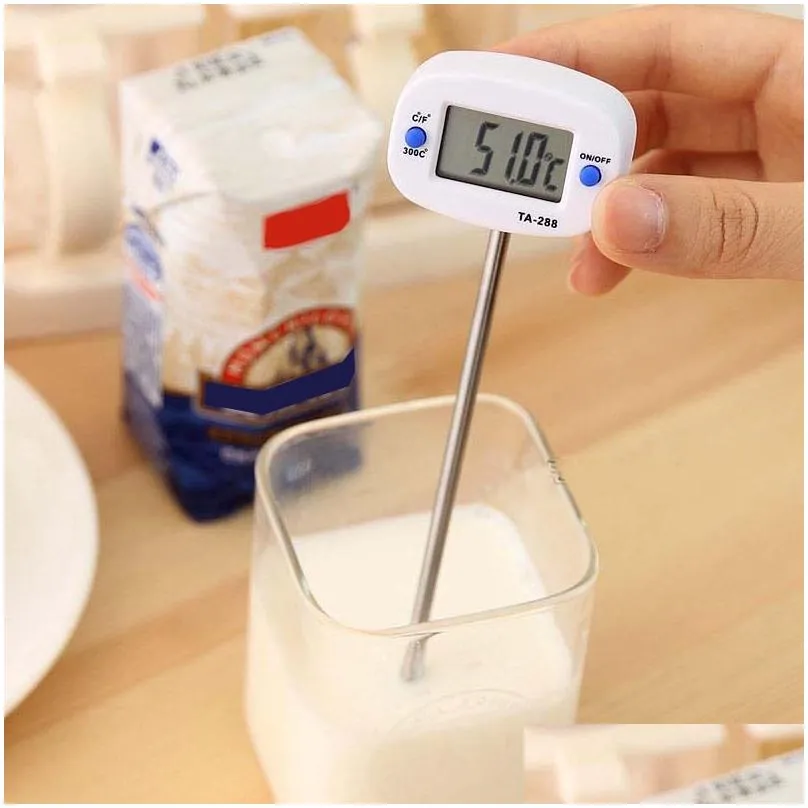Thermometers Electronic Cooking Kitchen Food Thermometer Rotary Barbecue Baking Temperature Measurement Essential Milk Oil Drop Delive Dh50Q