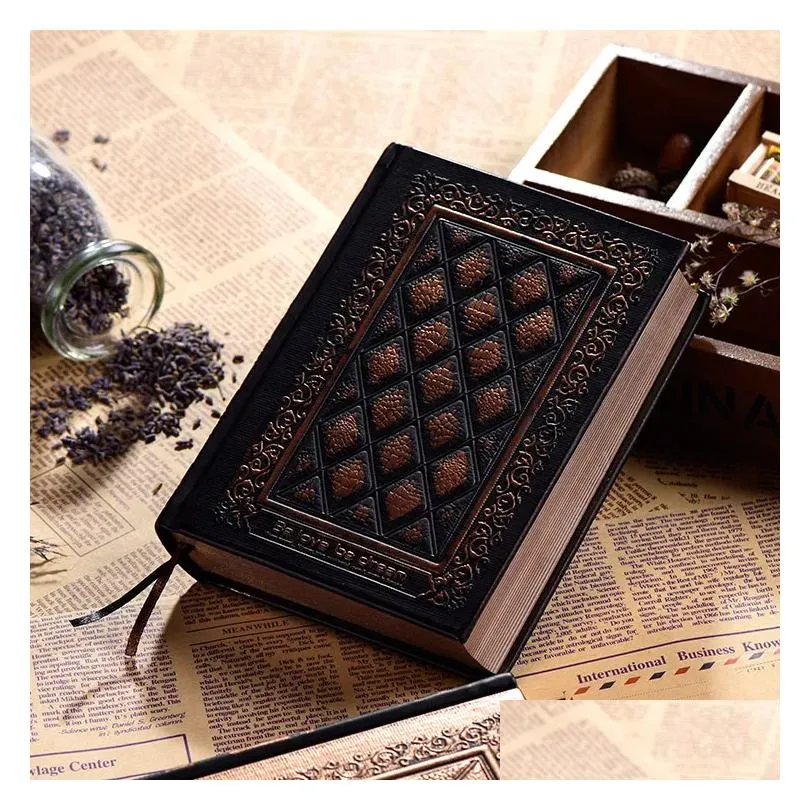 Notes Wholesale Vintage Embossed Leather Gold Hard Er Diary Bronze Harder Blank Travel Journal Note Memo Sketch Book Notepad Writing S Dh7La