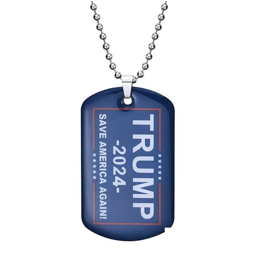 2024 trump necklace us president election flag pendant stainless steel keyring save america again 5 style