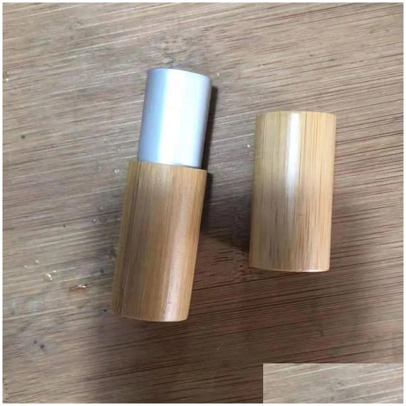 bamboo lipstick empty tube cosmetic storage bottles travel portable gold and silver lipsticks packaging bottle 4g