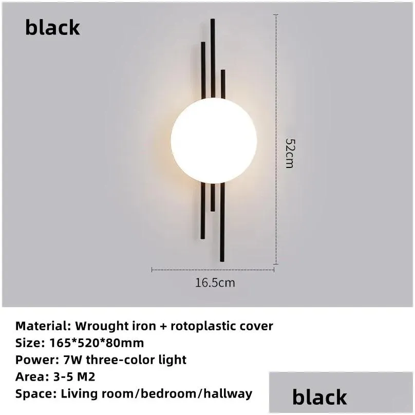 Wall Lamps Bedside Lamp Light Luxury Modern Minimalist Corridor Staircase Hallway Chinese Bedroom Background Drop Delivery Dh0Om