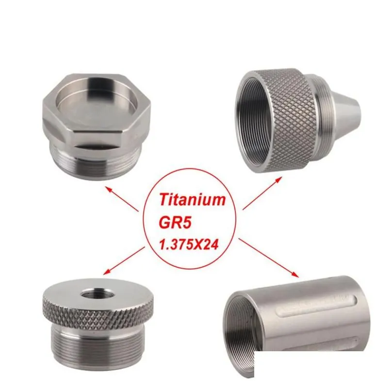 Other Auto Parts 1.375X24 Titanium End Cap Screw Cups Baffle Adpater 1/2X28 5/8X24 Thread Mount For Car Oil Soent Cleaning Tube Filter