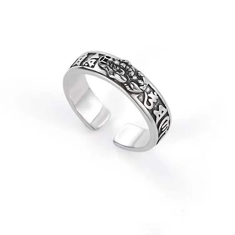 Cluster Rings Adjustable Bohemian Pixiu Man And Woman Transfer Wealth Ring Dominant Index Finger Middle Thumb Opening For Women Jewel Otds0