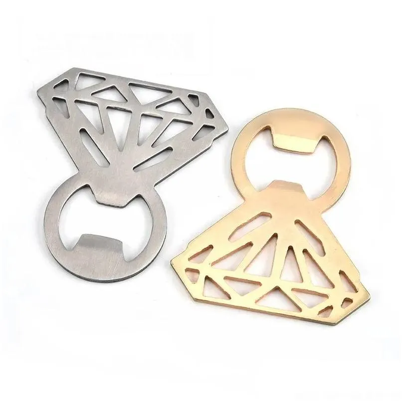 Openers Bottle Opener Diamond Ring Shape Alloy Tool Wedding Party Birthday Baby Shower Favor Gift Souvenirs Drop Delivery Home Garden Dhkmt