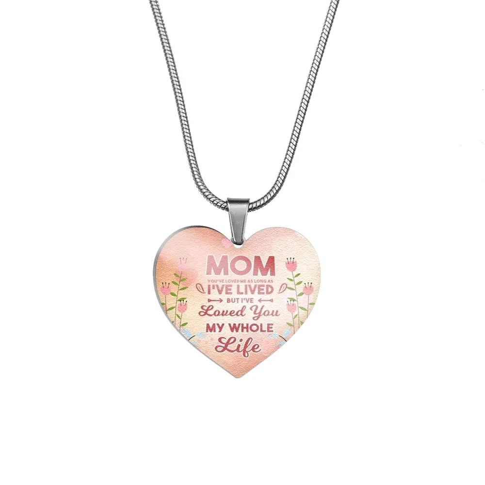 Chains Letter Mom Heart-Shaped To My Pendant Necklace Product Mothers Day Gift Loving Mother Drop Delivery Otwp6