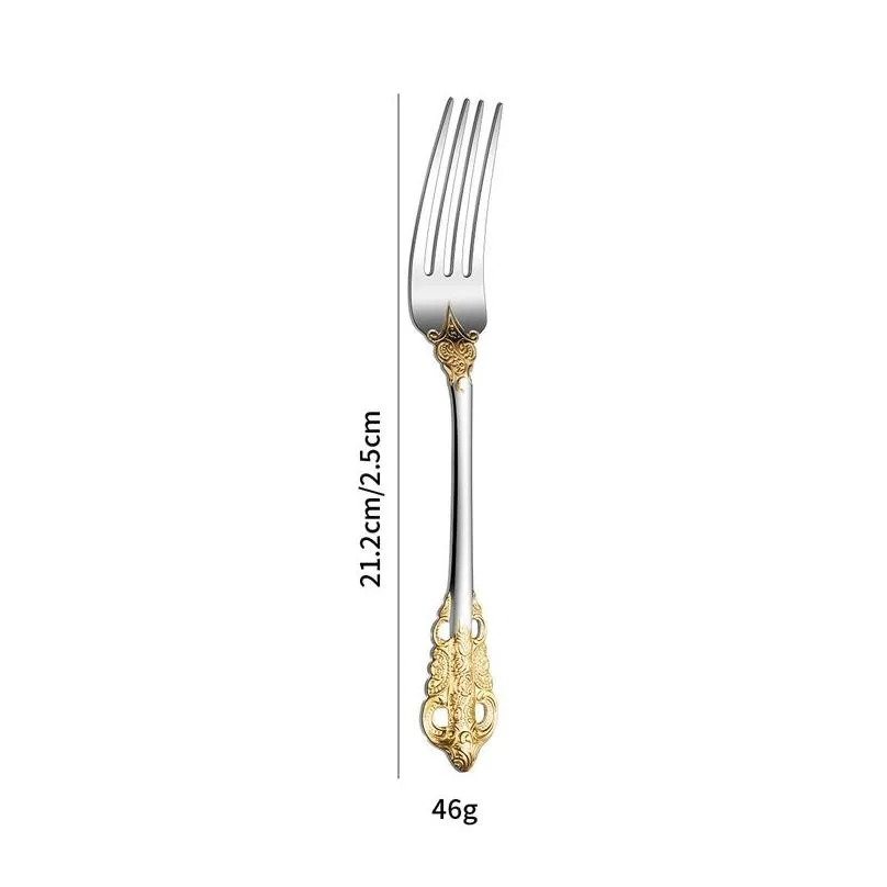 Flatware Sets 304 Stainless Steel Tableware Knife Fork Spoon Gold European Style El Western Food Drop Delivery Home Garden Kitchen, Di Dh8Sa