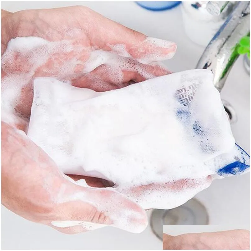 soap bag foam mesh soaped glove sponges for foaming cleaning bath soaps net bathroom cleanings gloves 9x15cm