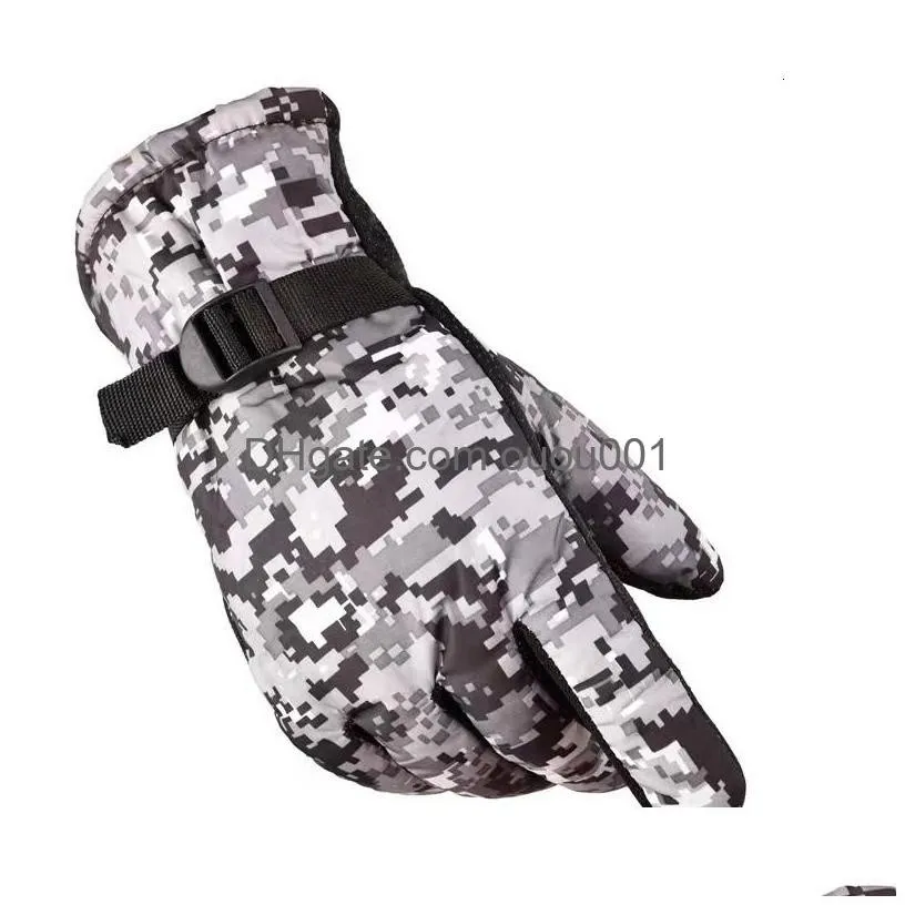 Cycling Gloves Winter Warm Camouflage With Ten Yuan Store Anti Slip P Thick 230418 Drop Delivery Dhp40