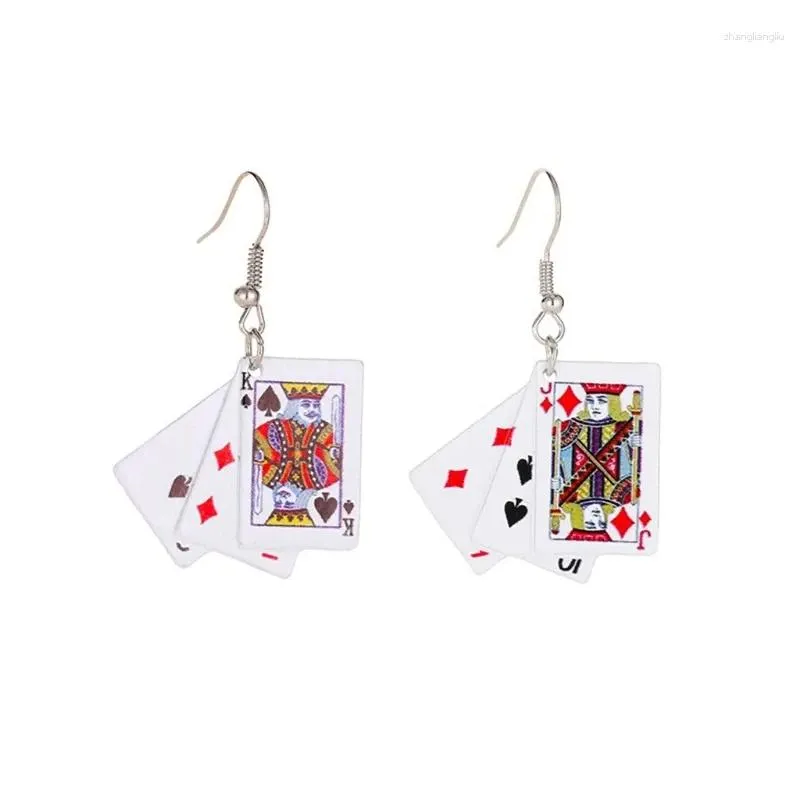 Dangle Earrings Funny Poker Card Alloy Girls Casual Party Hip Hop Jewelry