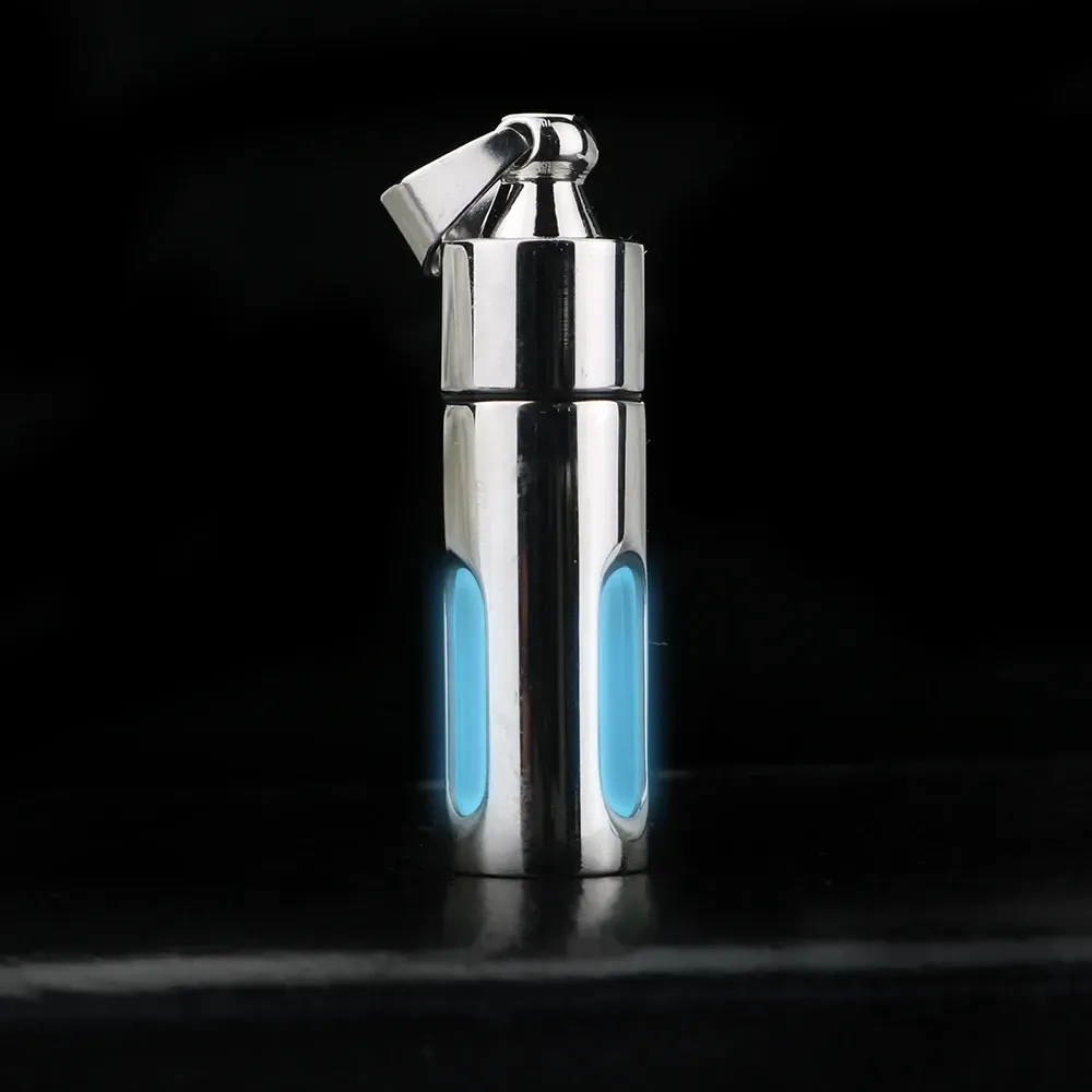 Tools Nightlight Tube Pendant Edc Keychain Non Tritium Tube Luminous Pendant Stainless Steel Glass Material Eternal Light