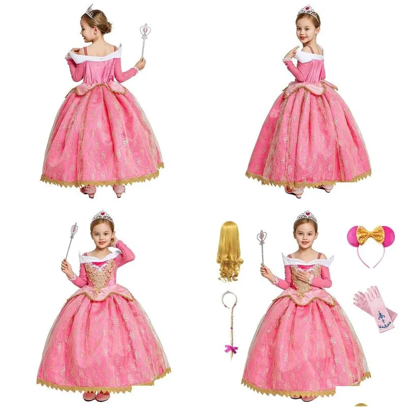 Cosplay Girls Aurora Dress Halloween Slee Beauty Princess Dresses Christmas Costume Party Birthday Gift 220721 Drop Delivery Baby, Kid Dhimo