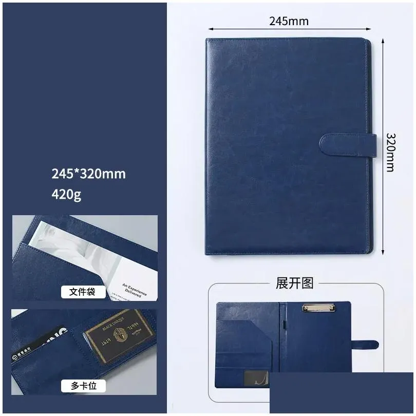 pads multifunctional a4 conference folder business stationery folder leather contract file folders