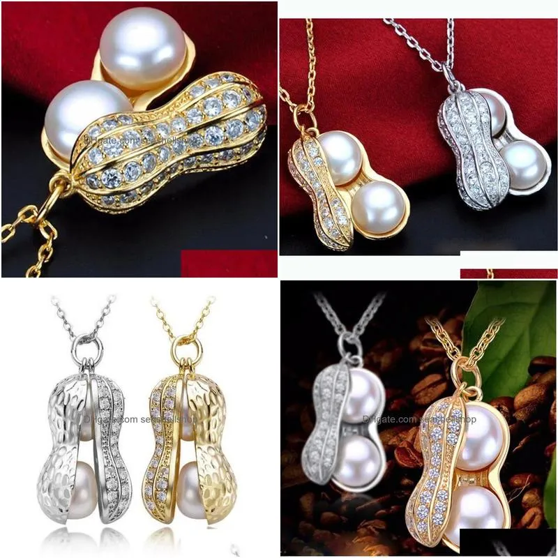 Pendant Necklaces Meibapj Yellow Peanut Pearl Necklace Natural With Elegant For Women Jewelrypendant Drop Delivery Dhnwg