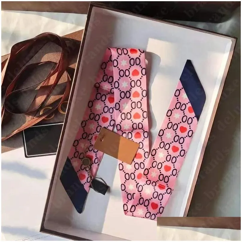 Scarves Designer Fashion Womens Scarf G Letter Handbag Tie Hair Bundle 100% Silk Material Size 8X120Cm With Box Drop Delivery Accessor Dhnfk