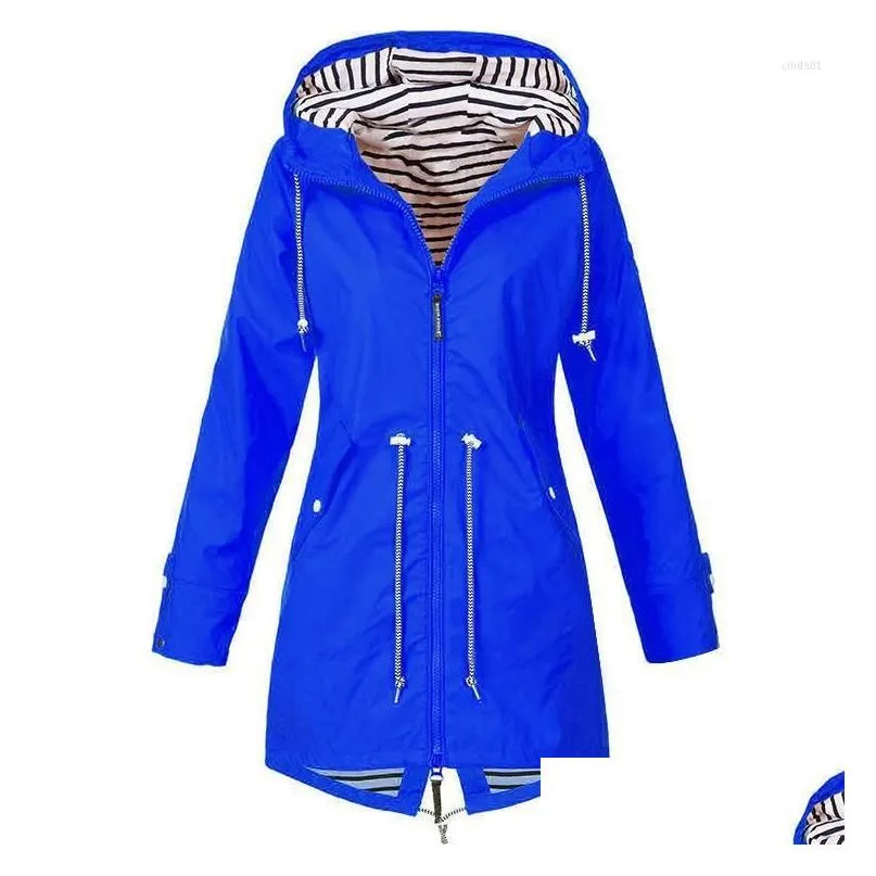 Women`S Trench Coats Womens Autumn/Winter Zippered Racing Top 3-In-1 Outdoor Hooded Mountaineering Coat Drop Delivery Apparel Clothing Dh3A2