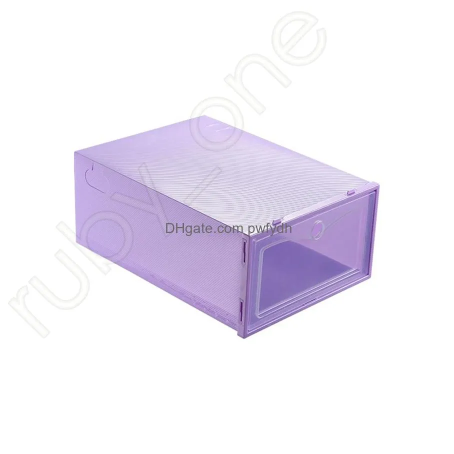 thicken clear plastic shoe box dustproof shoe storage box flip transparent shoe boxes candy color stackable shoes organizer boxes