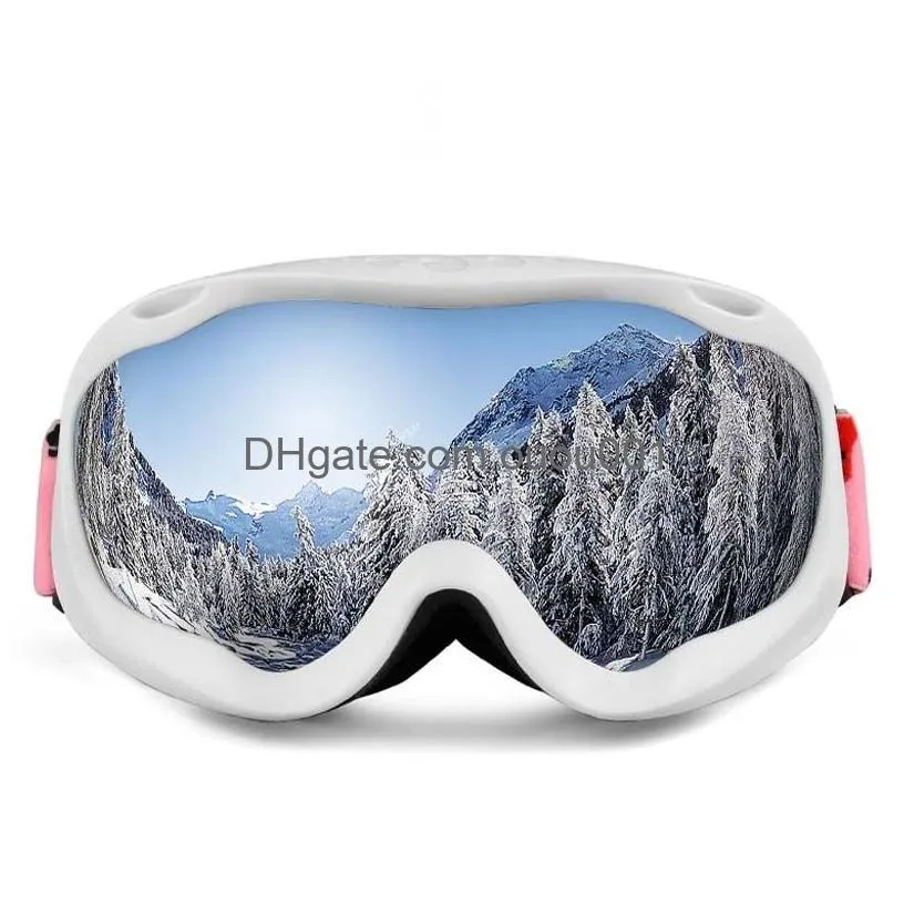 Ski Goggles New Cylinder Double-Layer Fog-Proof Men And Women Outdoor Sand Equipment Pf Drop Delivery Sports Outdoors Snow Protective Dh1Sm