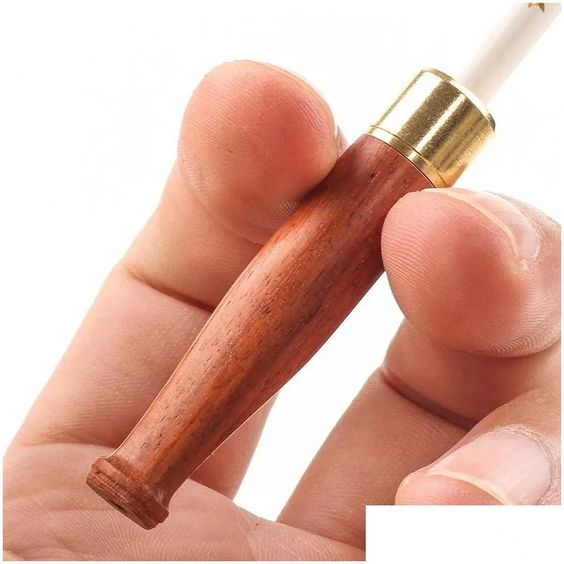 wood smoke pipes type straight detachable ladies thin cigarette holder household smoking accessories 57mm