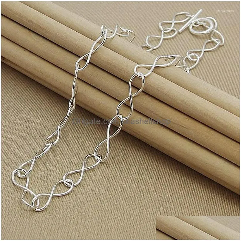 Chains High Quality 925 Sterling Sier Necklaces Simple Twisted 8 Shape Heart Chain For Wedding Engagement Trendy Jewelry Drop Deliver Dhdli