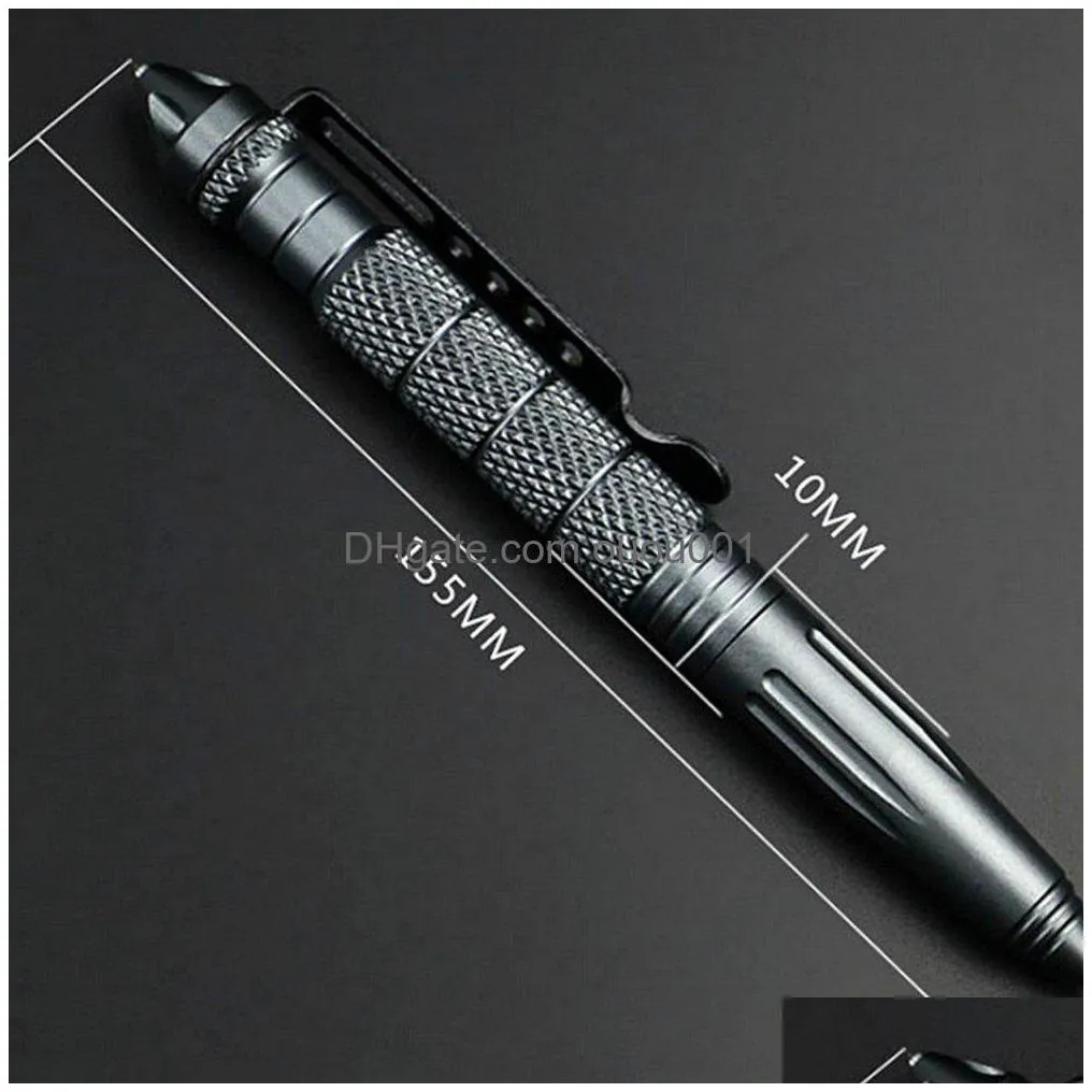 Outdoor Gadgets Tactical Pen Mtifunction Self Defense Aluminum Alloy Emergency Glass Breaker Edc Security Survival Tool Drop Delivery Dh3Cb