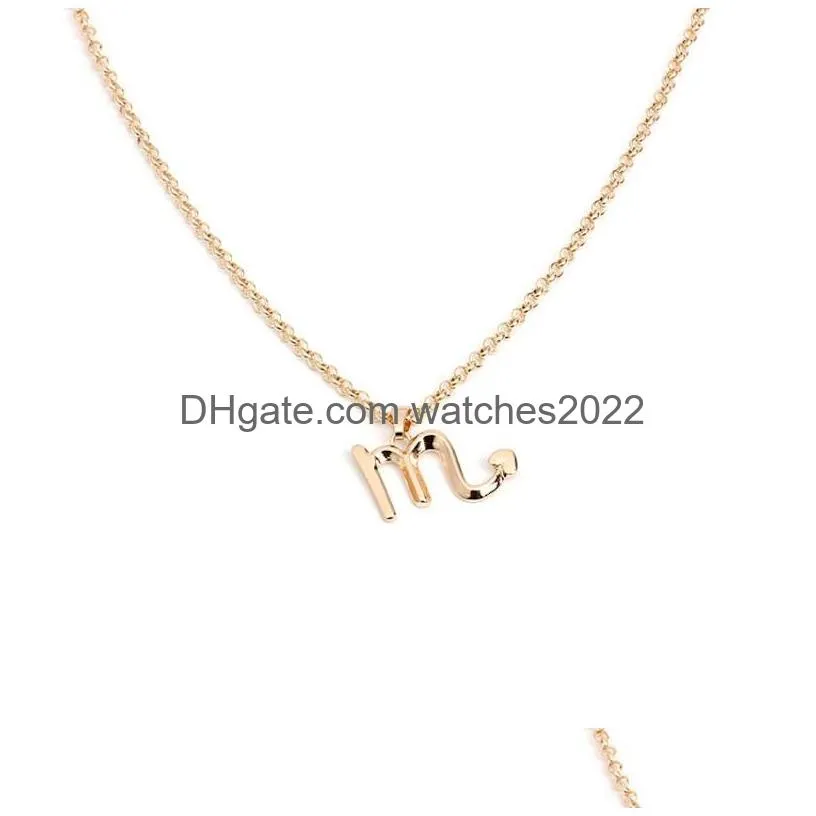 Pendant Necklaces Zodiac Necklace Womens Constellations Statement Celestial Keepsake Virgo Taurus Leo Gemini Jewelry Gift Sier Gold Dr Dhbwu