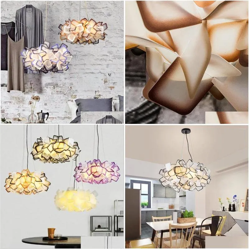 Chandeliers Slamp Clizia Suspension Light Acrylic Chandelier Design Fancy Led Bedroom Cafe Lights Drop Delivery Dhvxp