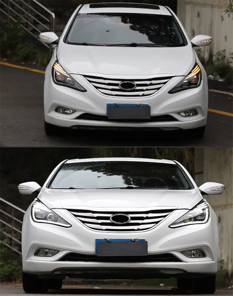 LED Head Light Parts For Sonata 8 Front Headlights Replacement 20 10-20 14 DRL Daytime light Bi-Xenon Light