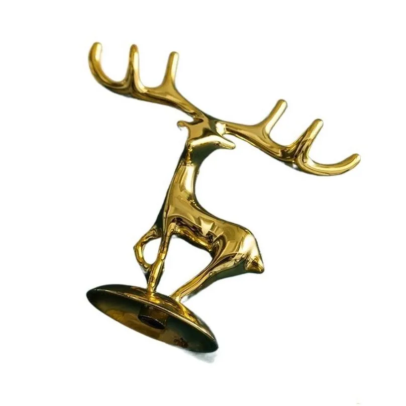 Arts And Crafts Creative Deer Metal Handle Accessories Home Decoration Jewelry Storage Pendant Drop Delivery Garden Arts, Gifts Dhgqo