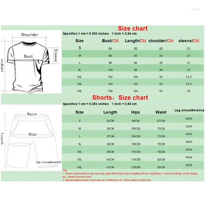 Men`S Tracksuits Mens Summer Men Breathable Leisure And Sports Round Collar Short Sleeve T-Shirt Cargo Pants Suit Drop Delivery Appar Dhbuq