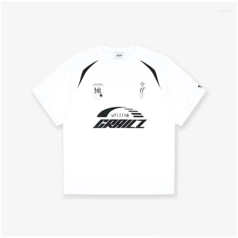 Men`S T-Shirts Mens T Shirts Shirt Vintage Jersey Racing Logo Print Loose Womens Short Sleeve T-Shirt Drop Delivery Apparel Clothing T Dhlsm