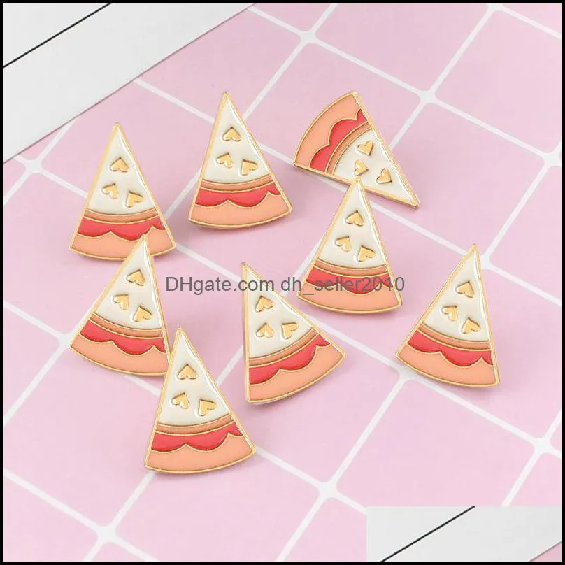 Pins, Brooches Piece Of Pizza Delicious White Love Personality Creative Badge Ornament Special Enamel Cartoon Lapel Denim Pins 1133 T Dhvmo