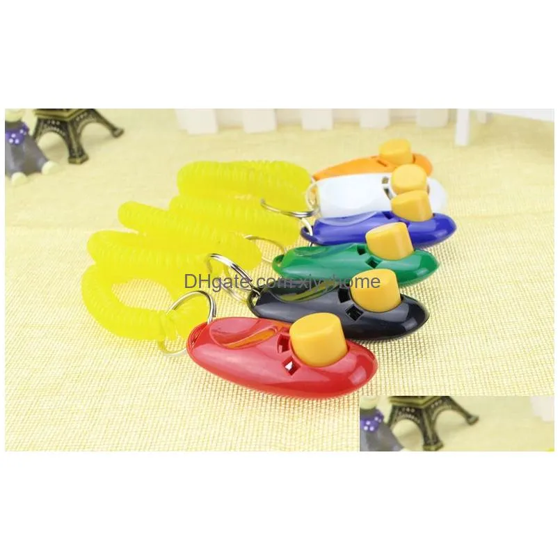 Dog Training & Obedience Button Clicker Pet Sound Trainer With Wrist Band Aid Guide Pets Click Tool Dogs Supplies 11 Colors Drop Deliv Dhlbt