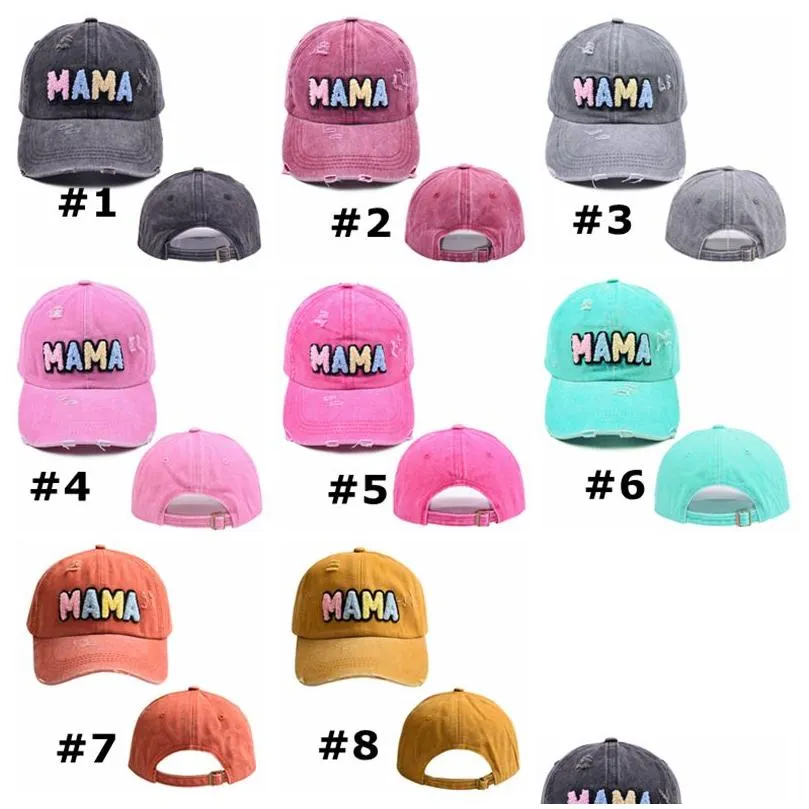 Party Hats Parent-Child Baseball Cap Mama Hat For Women Sun Visor Embroidered Letters Washed L08 Drop Delivery Dhhrj