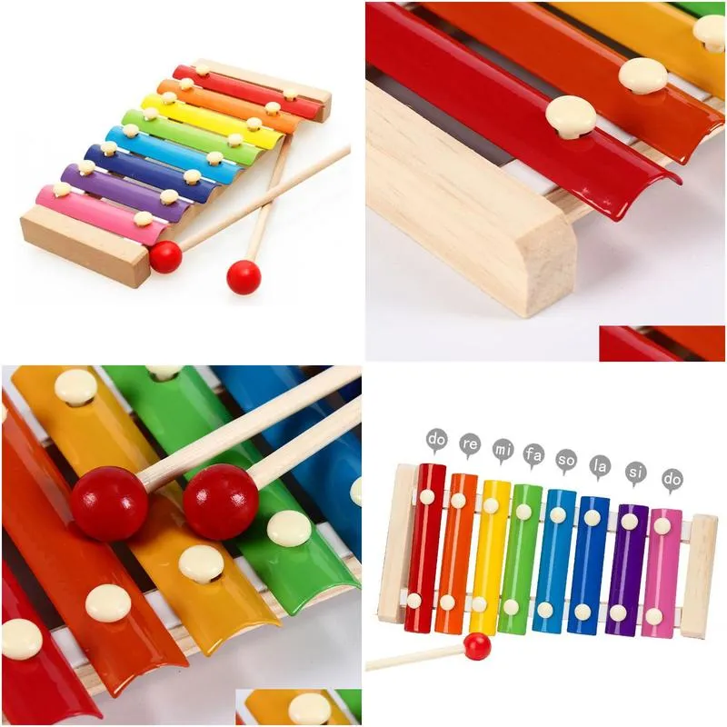 Other Office & School Supplies Wholesale Baby Music Instrument Toy Wooden Xylophone Infant Musical Funny Toys For Boy Girls Educationa Dh0Mi